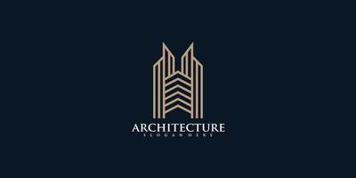 architecture immobilier logo élégant simple dessin au trait vecteur premium