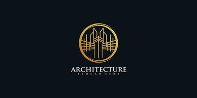 architecture immobilier logo élégant simple dessin au trait vecteur premium