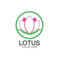 icône de modèle de logo de conception de fleurs de lotus vecteur