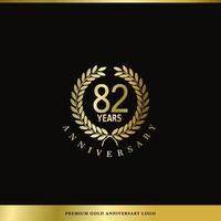 logo de luxe anniversaire 82 ans utilisé pour l'hôtel, le spa, le restaurant, le vip, la mode et l'identité de la marque premium.