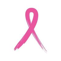 ruban rose, symbole de sensibilisation au cancer du sein, isolé sur blanc, illustration vectorielle vecteur