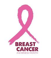 ruban rose, sensibilisation au cancer du sein, conception vectorielle de style grunge, mois de sensibilisation au cancer du sein vecteur