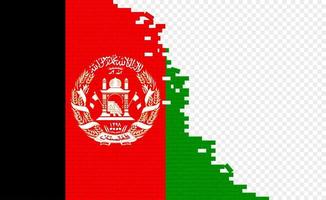 drapeau de l'afghanistan sur le mur de briques cassées. champ de drapeau vide d'un autre pays. comparaison de pays. édition facile et vecteur en groupes.