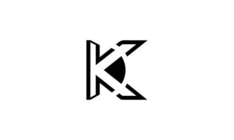 k logo lettres de l'alphabet anglais k éléments de modèle de conception vectorielle pour votre application ou votre entreprise. vecteur