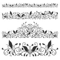 une bordure gracieuse avec un motif floral. fleurs, baies, feuilles. vecteur