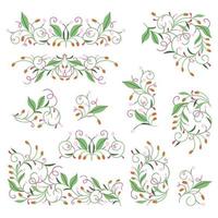 illustration vectorielle. éléments avec un motif floral gracieux. vecteur