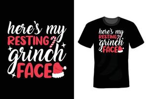 conception de t-shirt de noël, vintage, typographie vecteur