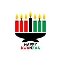 joyeux kwanzaa. concept de vacances avec des bougies colorées traditionnelles. illustration vectorielle. vecteur