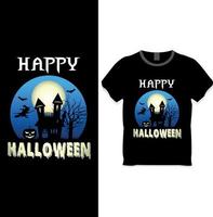 t-shirt halloween - concept de conception de t-shirt halloween heureux vecteur