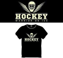 guerrier de hockey sur la conception de t-shirt de glace vecteur