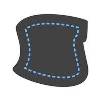 icône de patch glyphe bleu et noir vecteur