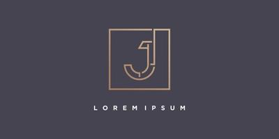 lettre j logo design doré concept moderne vecteur premium