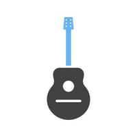 icône de glyphe de guitare bleu et noir vecteur
