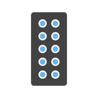 icône bleue et noire de glyphe de comprimés vecteur