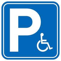 handicapé stationnement signe fauteuil roulant symbole vecteur