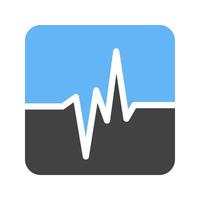 icône bleue et noire de glyphe de lecture de tremblement de terre vecteur