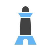 icône de glyphe de phare bleu et noir vecteur