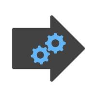 icône bleue et noire de glyphe d'apprentissage pratique vecteur