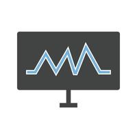 icône bleue et noire de glyphe de graphique analytique vecteur