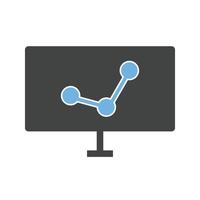 icône bleue et noire de glyphe de graphique de statistiques vecteur