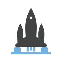 icône bleue et noire de glyphe de fusée ii vecteur