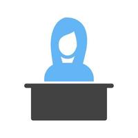 icône bleue et noire de glyphe de réception vecteur