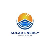 clipart de conception de logo d'énergie solaire de maison solaire. adapté aux entreprises de technologie solaire vecteur