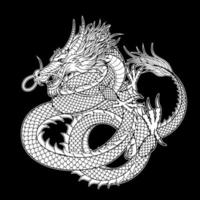 art vectoriel de tatouage de dragon japonais