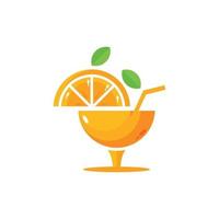 logo nature fraîche boisson juteuse orange vecteur