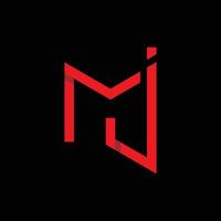 lettre mj logo monogramme géométrique vecteur