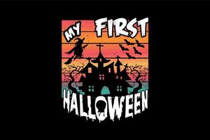 mon premier halloween, conception de t-shirt halloween vecteur