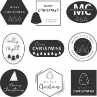 joyeux noël typographie lettrage badge, carte postale, invitation, carte de voeux et cadeau. vecteur