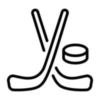 une icône linéaire évolutive du hockey sur glace vecteur