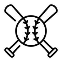 Découvrez cette icône linéaire du jeu de baseball vecteur