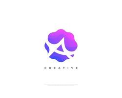 lettre abstraite une création de logo avec concept d'espace négatif dans un style dégradé violet. initiale d'un logo ou d'une icône pour l'identité du logo de l'entreprise vecteur
