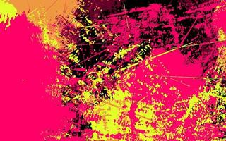 abstract grunge texture splash peinture fond noir, rose et jaune vecteur