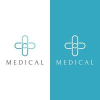 logo de signe médical utilisant un signe plus simple et moderne, logo pour médical, pharmacie, pharmacie, hôpital.avec illustration vectorielle de modèle. vecteur