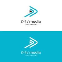 bouton de lecture du logo multimédia avec triangle moderne, le logo peut être utilisé pour le multimédia, l'impression, la technologie et d'autres entreprises. vecteur