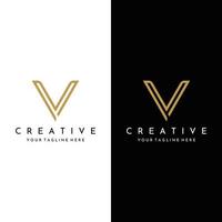 logo design lettre initiale v avec monogramme artistique.logo est moderne, luxueux et élégant. fond isolé. vecteur