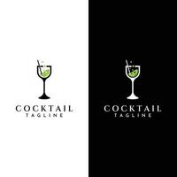 logo de cocktail d'alcool, boissons de boîte de nuit.logos pour les discothèques, les bars et plus encore.dans le style de concept d'illustration vectorielle. vecteur