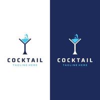 logo de cocktail d'alcool, boissons de boîte de nuit.logos pour les discothèques, les bars et plus encore.dans le style de concept d'illustration vectorielle. vecteur