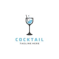 logo de cocktail d'alcool, boissons de boîte de nuit.logos pour les discothèques, les bars et plus encore.dans le style de concept d'illustration vectorielle. vecteur