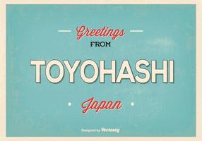 Rétro toyohashi japan greeting illustration vecteur