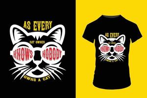 conception de t-shirt amoureux des chats vecteur