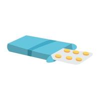 icône de pilules médicales plates symbole de comprimés design plat de soins de santé vecteur