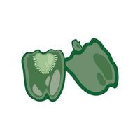 design plat avec une simple illustration de poivron vert vecteur