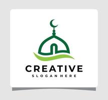 inspiration de conception de modèle de logo de mosquée islamique moderne vecteur