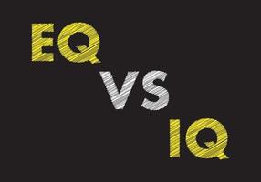 eq vs iq écrit sur tableau noir. symbole de la comparaison entre l'intelligence émotionnelle et le quotient intellectuel. vecteur