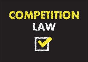 droit de la concurrence écrit du texte sur un tableau noir. questionnaire vecteur