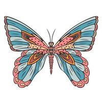papillon coloré. illustration vectorielle dessinés à la main vecteur